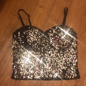 Sequined crop top